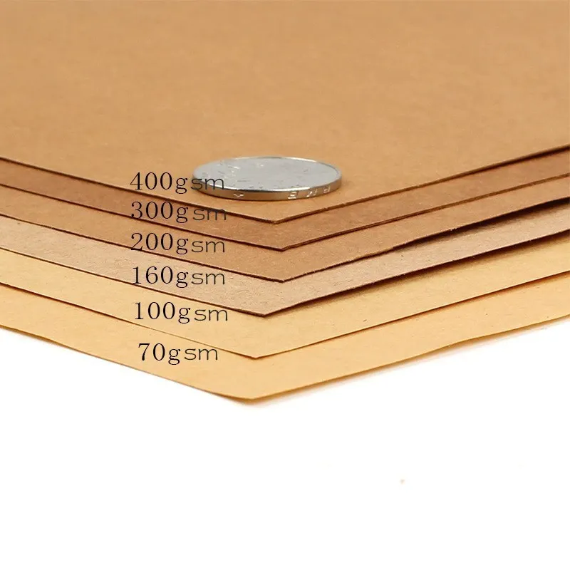 50 шт 70-400 Gsm A4 НЕОБРАБОТАННАЯ крафт-бумага DIY Обложка оригами картон печать подарки упаковка скрапбук Рисование материал бумага Декор