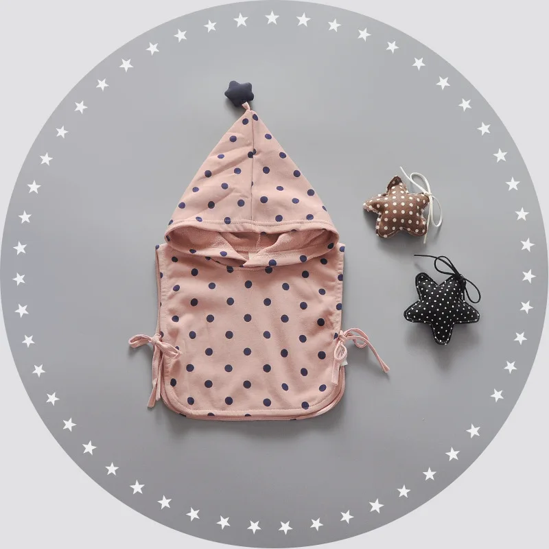 2016 Осень Хлопок Девушки Горошек футболки + капюшоном жилет брюки Костюмы Детская