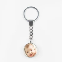 new custom double sided personality keychain baby parent child photo keychain calendar keychain bag charm gift diy handmade