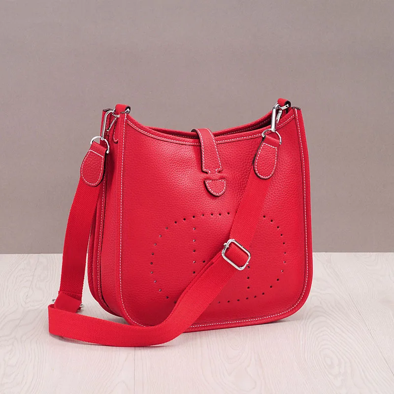 red17CM Новые сумки из натуральной кожи, женские сумки-мессенджеры, Дизайнерские повседневные женские сумки-тоут через плечо - Цвет: red17CM