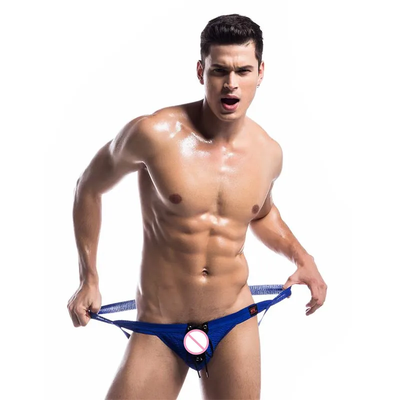Сексуальное мужское нижнее белье с завязками стринги эротическое открытое
