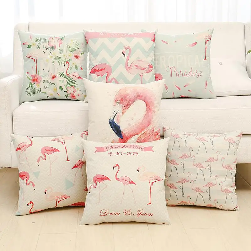 Современный минималистский Розовый фламинго украшения животных подушки Цветок