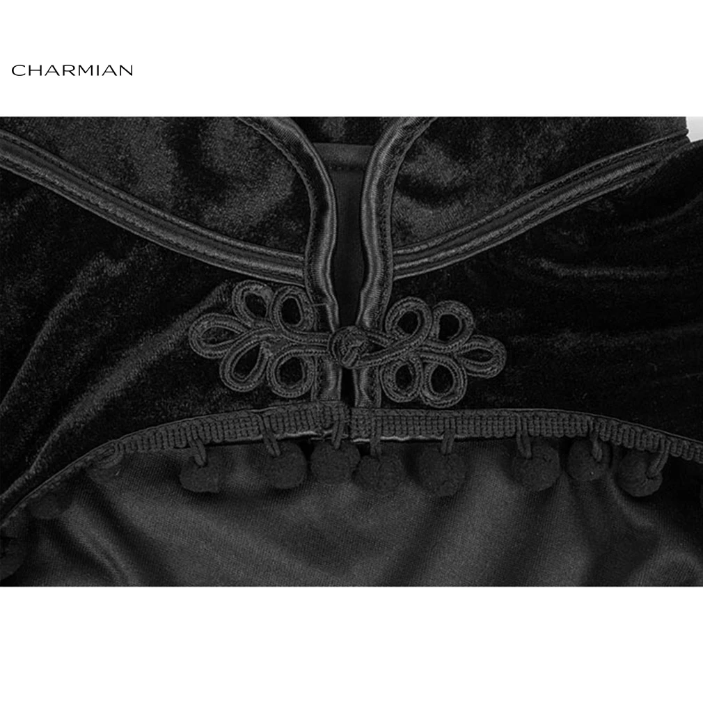 Charmian Женская средневековая искусственная стойка воротник с длинным рукавом