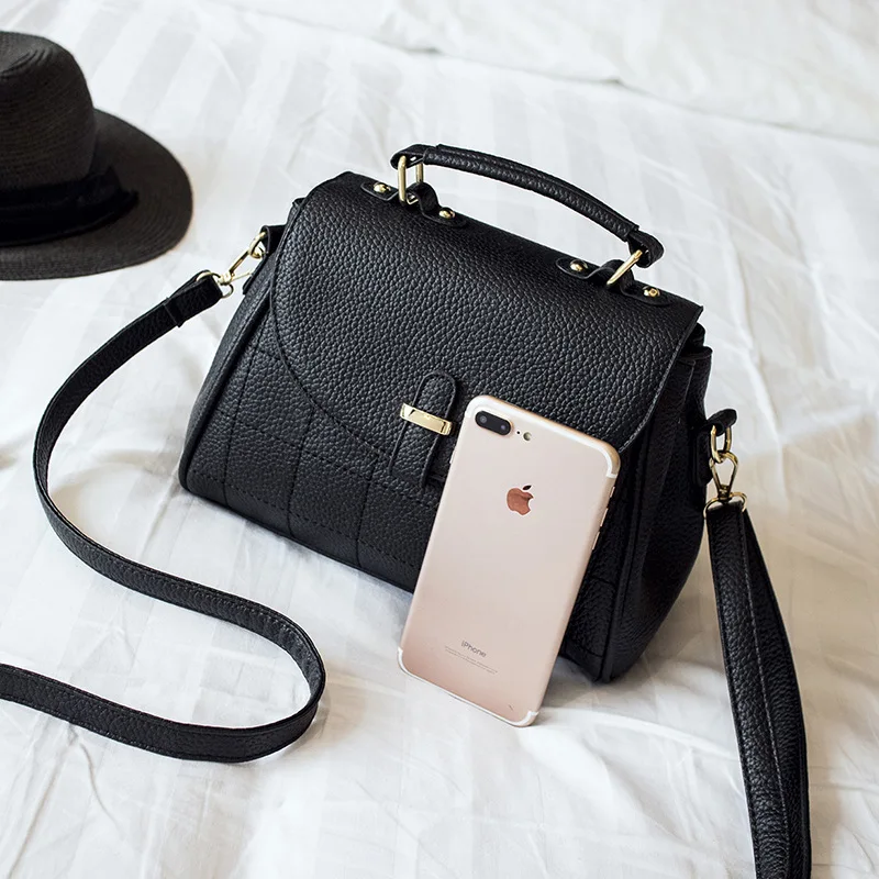 Fashion Korean Women Bag PU Leather Handbags Pure Color Shoulder Plaid Small Flap Crossbody Bags for Messenger | Багаж и сумки