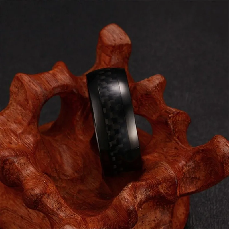Титановые стальные кольца CC для мужчин и женщин Винтажное кольцо из углеродного
