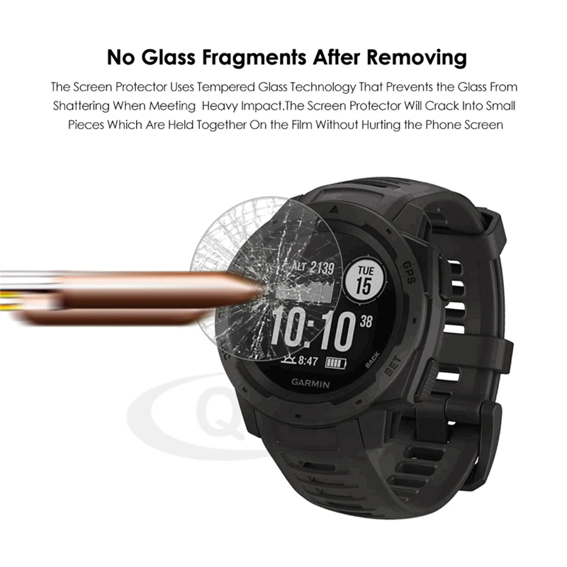 

10Pcs Tempered Glass For Garmin Forerunner Instinct Smartwatch Screen Protector Ultra Clear Front Film Screen Guard Protective