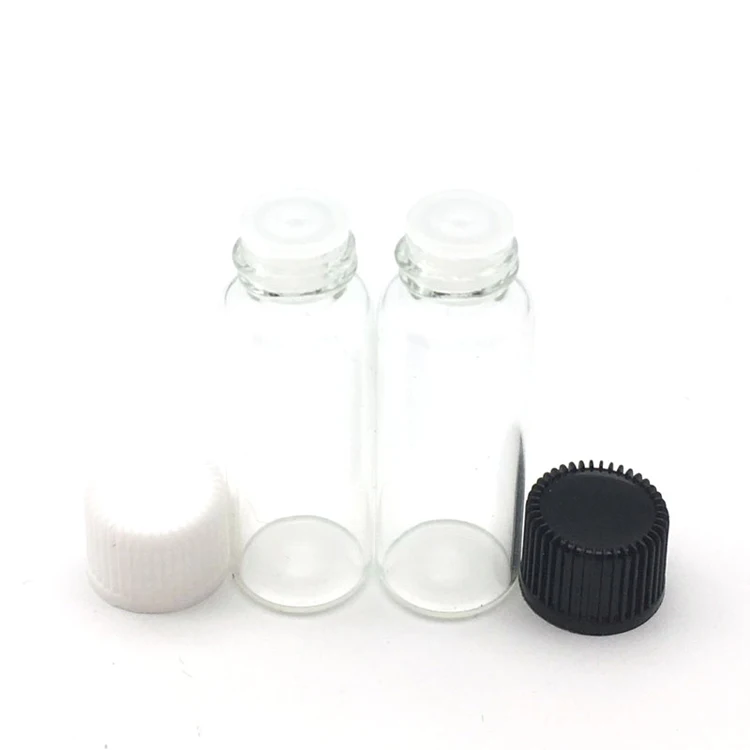 5ml Clear With Mix 5 шт. 1 мл 2 мл 3 мл 5 мл мини Янтарная жидкая стеклянная бутылка с отверстием редуктора и крышкой маленькие флаконы для эфирных масел - Цвет: 5ml Clear With Mix