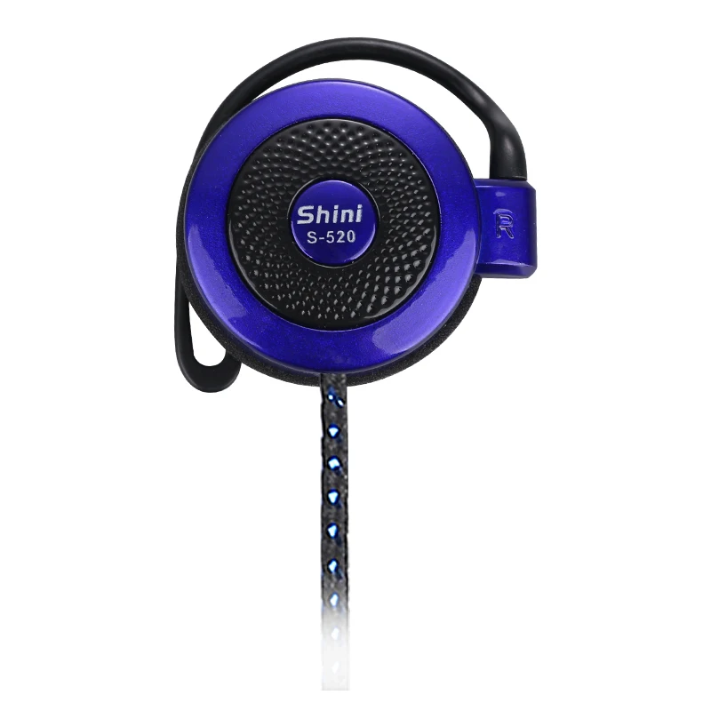 Blue Shini наушники S520 общего назначения ушные крючки наушники гарнитура с микрофоном для iPhone samsung для Xiaomi всех мобильных телефонов - Цвет: Blue