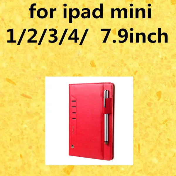 Кожаный чехол для ipad pro 11 дюймов 10,5 ''для ipad Mini 1, 2, 3, 4 для ipad 5 6 7 8 9 воздуха 1 2 pro 9,7 искусственная кожа полностью защищающий чехол - Цвет: 7.9inch Red