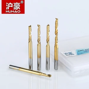 HUHAO 1 шт. хвостовик 3,175 мм Оловянное покрытие с одной канавкой спиральный резак фреза ЧПУ Концевая фреза карбидный Фрезерный резак сверла ЧПУ