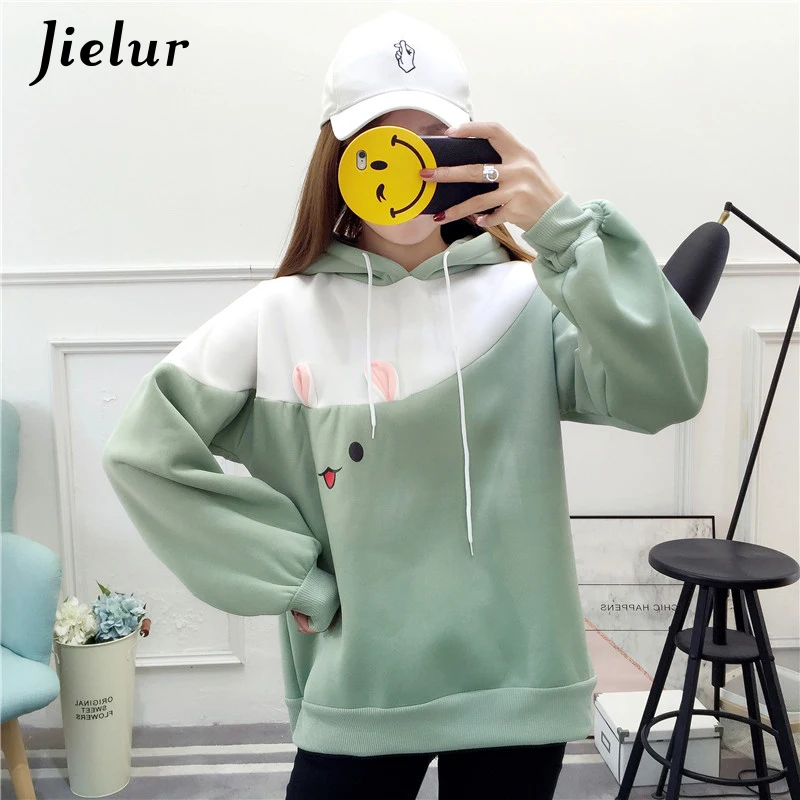 Хипстерская Толстовка Jielur с изображением кавайного кролика и мультфильма Kpop