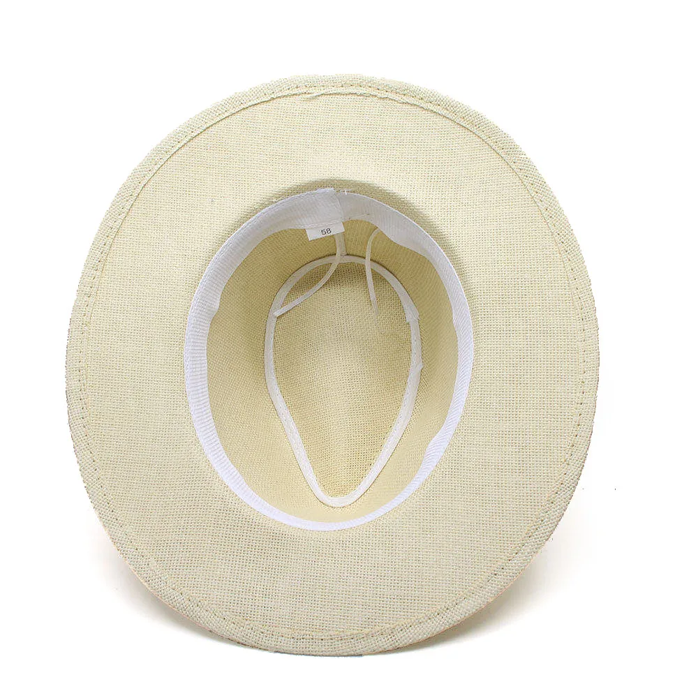 Соломенная Панама с широкими полями для мужчин и женщин пляжная шляпа от солнца