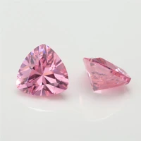 wuzhou 2x212x12mm trillion shape 5a 3a pink color cz stone synthetic gems cubic zirconia for jewelry