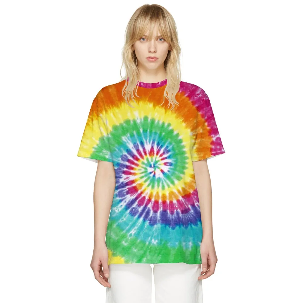 Tie Dye Футболка Топ Футболка Tye Die музыкальный фестиваль хипстер Инди Ретро для мужчин и женщин Летняя футболка