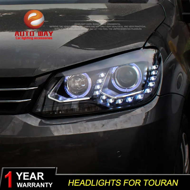 Автомобильный Стайлинг Каса для VW Touran 2011 2015 светодиодные фары DRL линзы с двойным