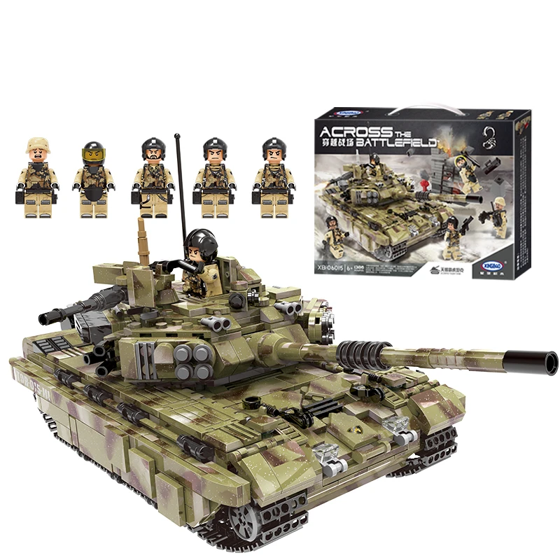 Блоки для сборки военной серии сборных моделей танков пересекающих поле боя