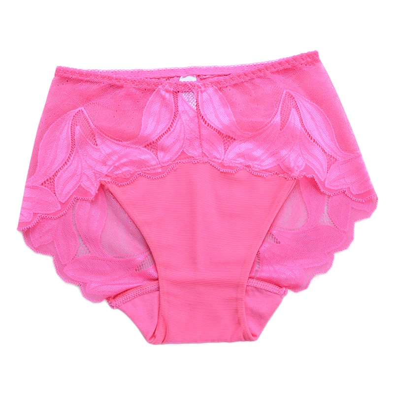 Baizhenzhu 2018 New hots sale semi transparent sexy women briefs lace underwear plus size Middle waist panties for girls |