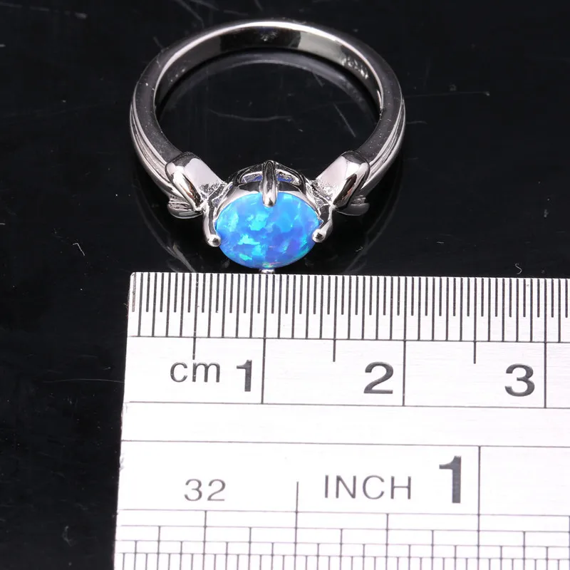 2016 серебряные женские ювелирные изделия с голубым и белым огненным опалом США #