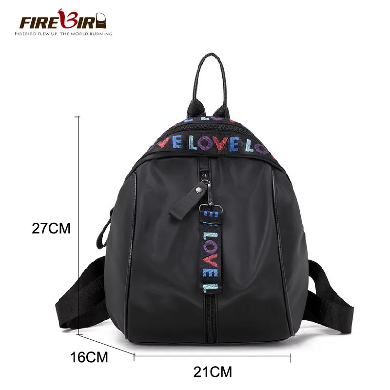 Рюкзак с надписью LOVE для женщин черный Оксфорд нейлон Rugzak студенческий школьный