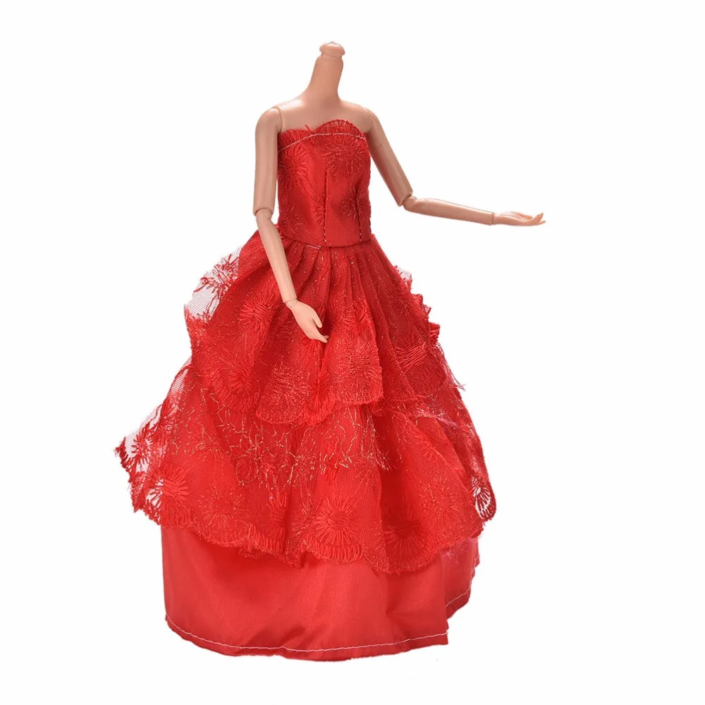 1 шт. модное Двухслойное кружевное платье принцессы с вышивкой Одежда для куклы