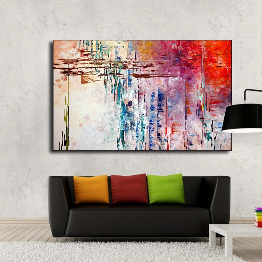 

Fashion wall art Handpainted Abstract colorful Oil Painting on Canvas art Handmade home decoration for living room no framed