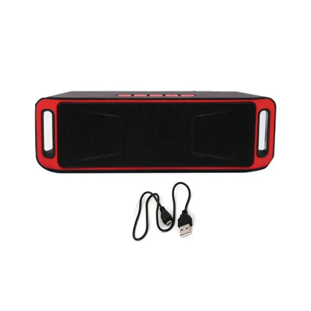 SC208 беспроводной динамик Bluetooth 4,0 стерео сабвуфер поддержка TF USB fm-радио Встроенный микрофон двойной бас звук динамик - Цвет: Красный