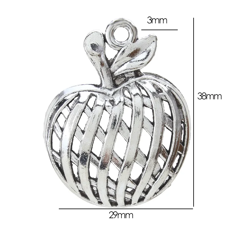 Out of stock 5pcs/lot 29*38mm Charm Silver Apple Shape Bracelet Necklace Jewelry Accessories Pendant | Украшения и аксессуары