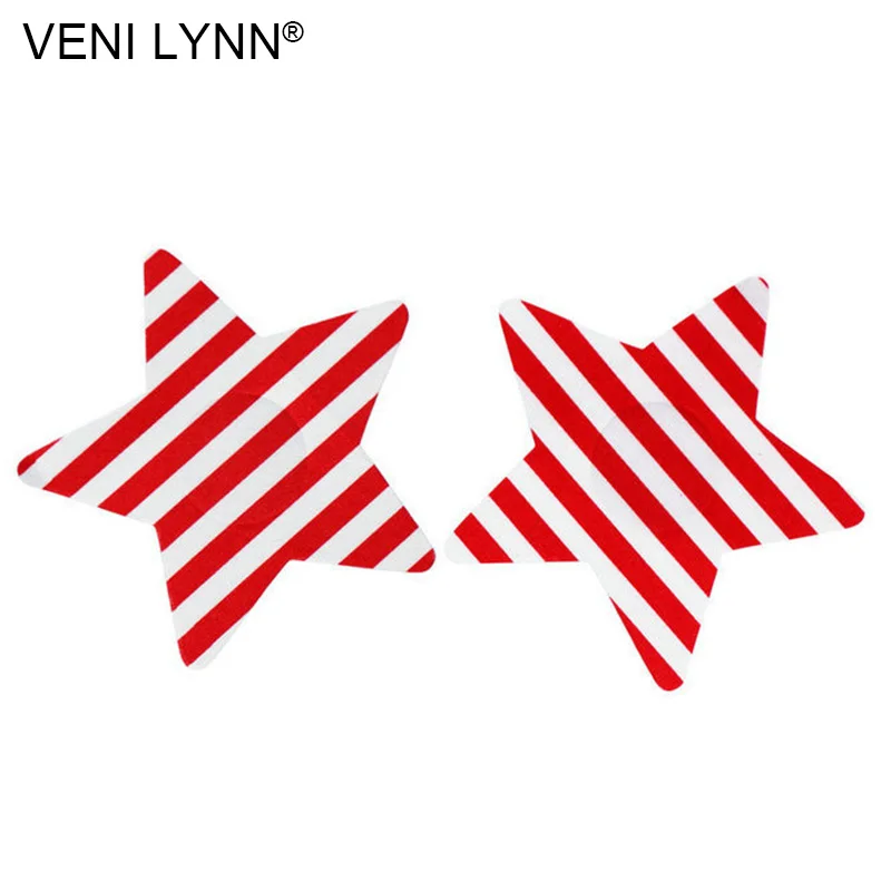 VENI LYNN 10 пар красно белые полоски одноразовые накладки на грудь наклейки звезды