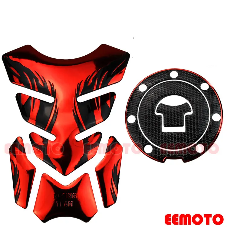 Type E Red Топливный бак мотоцикла Pad Protector газа Кепки Pad Переводные картинки Honda CB CBR 400 600 919 929 954 1000 1300 RR RC51 SP1 SP2 - Цвет: Type E Red