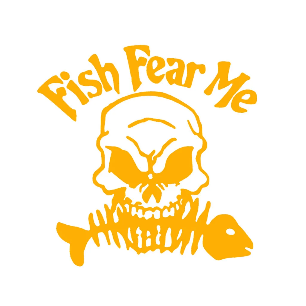 Наклейка Fish Fear Me Bone Skull 14 × 13 см Светоотражающая наклейка для рыбалки украшение