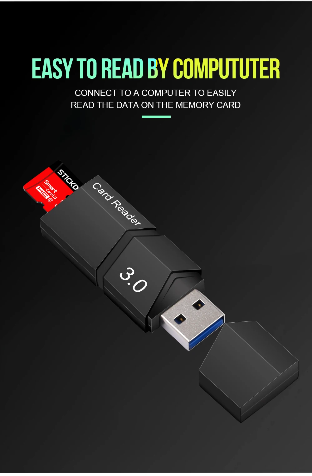 USB3.0 кард-ридер для ПК USB 3,0 быстрое чтение и запись TF карта памяти micro sd карта