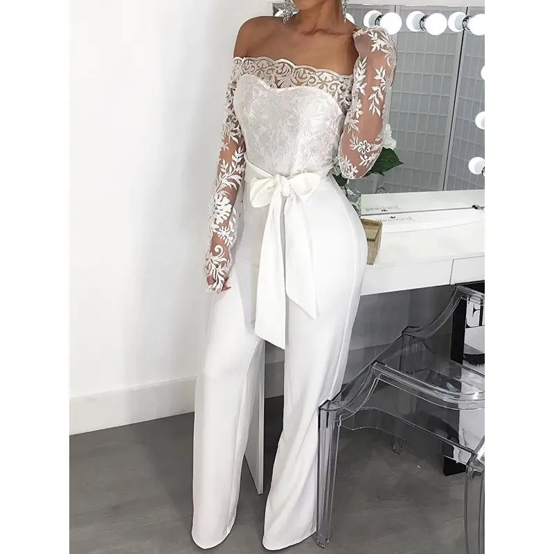 Летние белые сексуальные Клубные вечерние элегантные женские Комбинезоны из