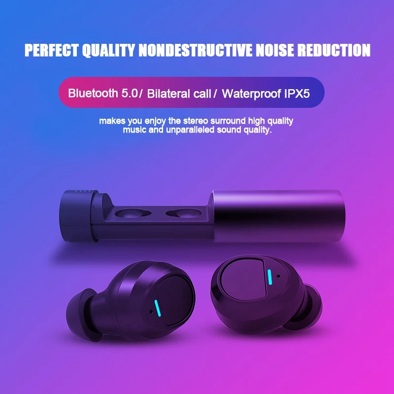VTIN ES62 беспроводные наушники настоящие Беспроводные Bluetooth 5,0 3D стерео звук TWS наушники Встроенный микрофон с портативной зарядкой чехол