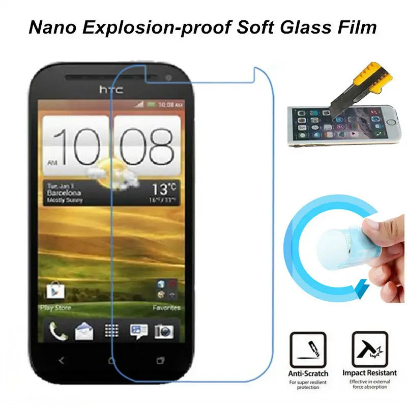 Ultra clear нано взрывозащищенные мягкий стекло экран протектор пленка для htc one sv c525e