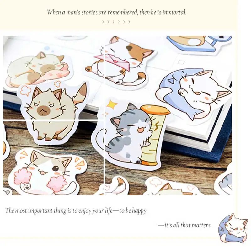 45 шт./коркор. японские милые наклейки в виде кота для скрапбукинга декоративные