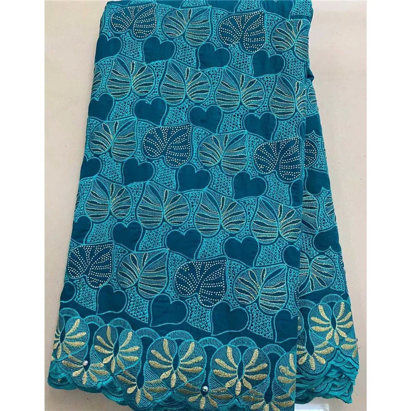 

Best sell embroidery African Lace with stones for party dress JYS38 ,Free shipping wholesale Nigerian cotton lace Pure white