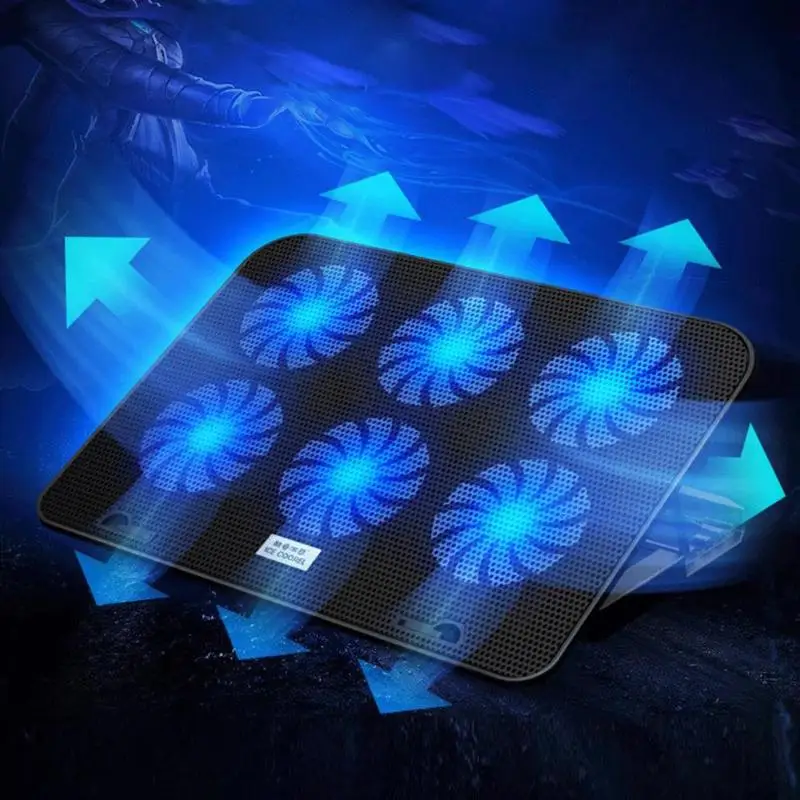 ICE COOREL A9 кулер для ноутбука 2 USB 6 охлаждающий вентилятор 12-17 дюймов подставка для ноутбука