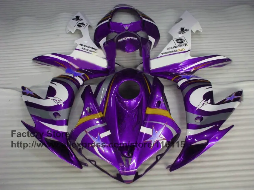 MOTOMARTS Лидер продаж MOTUL Обтекатели Запчасти для YAMAHA YZFR1 2004 2005 2006 фиолетовый