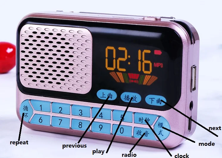 Перезаряжаемый Bluetooth беспроводной динамик fm радио приемник портативное мини