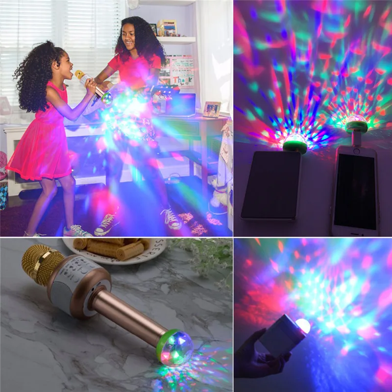ZjRight красочный кристалл партии LED эффект света DC 5V от iPhone Samsung Android ios портативный