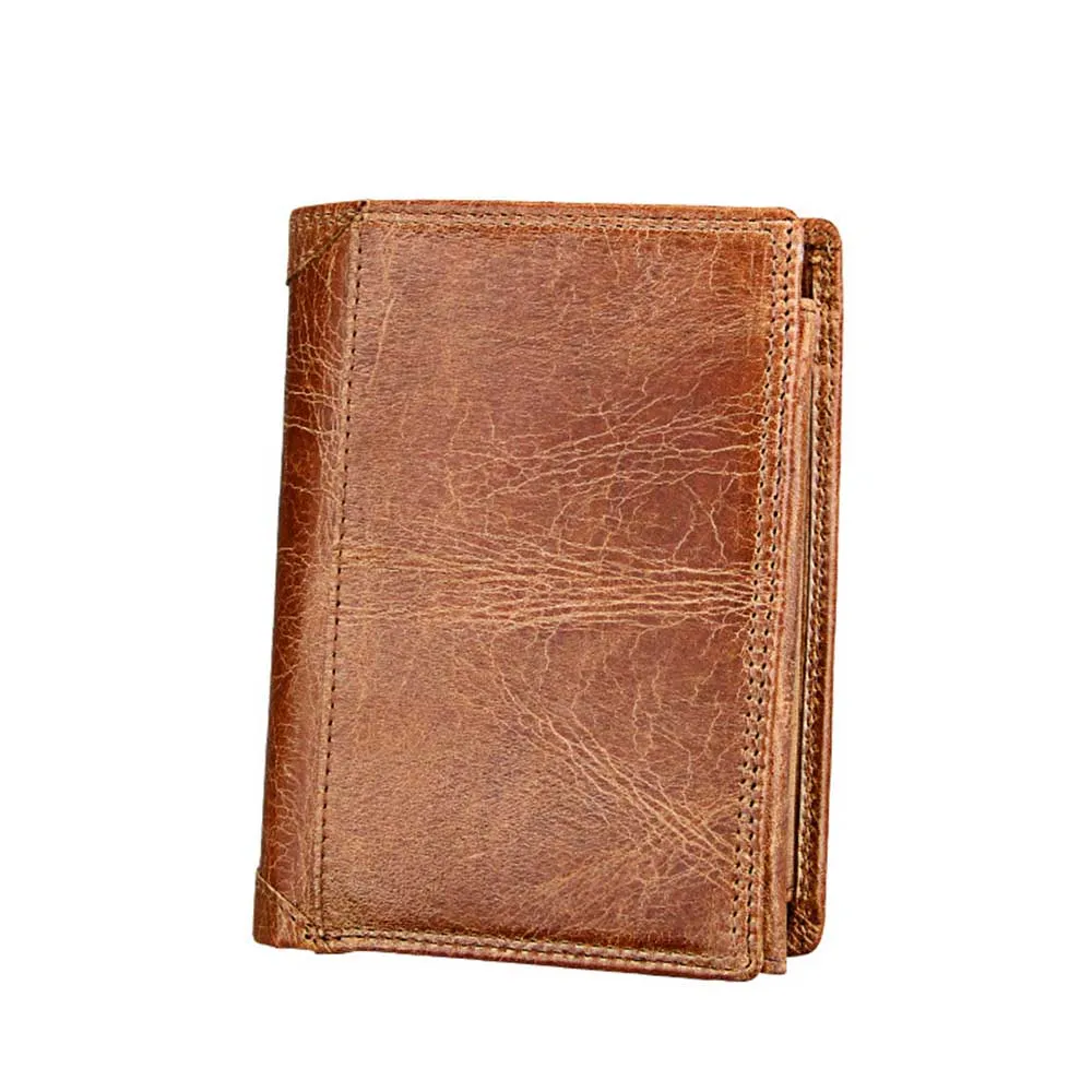 Мужские кошельки RFID короткие карты карман зажим для денег Вертикальный стиль