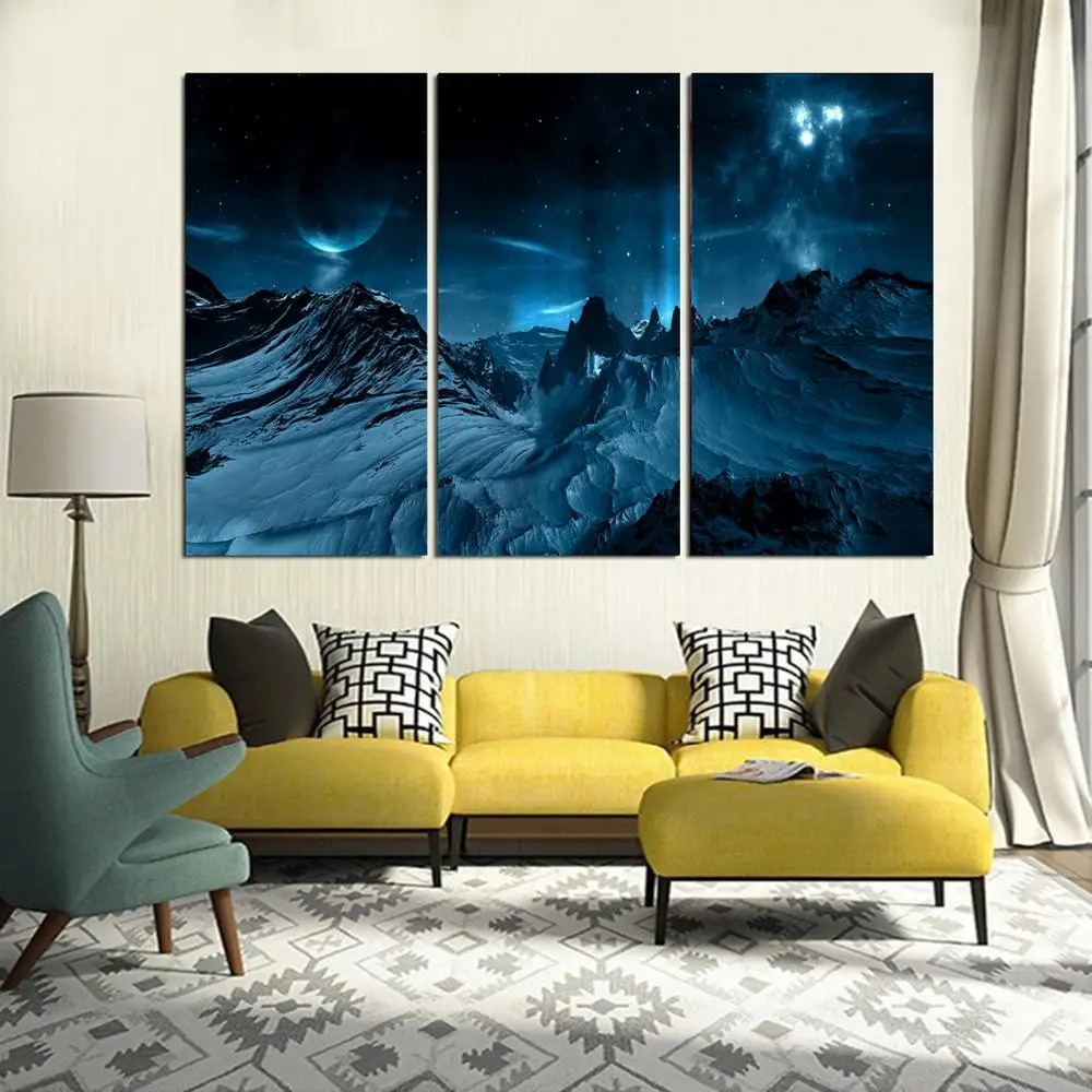 

Drop shipping 3 Panel printed painting Landscape painting Wall Art Picture Home Decoration Living Room Modern painting LS526