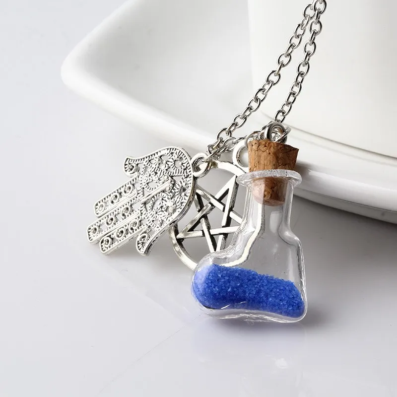 8 цветов Мода Желая Стеклянная бутылка мечты кулон звезда и флакон с пробкой