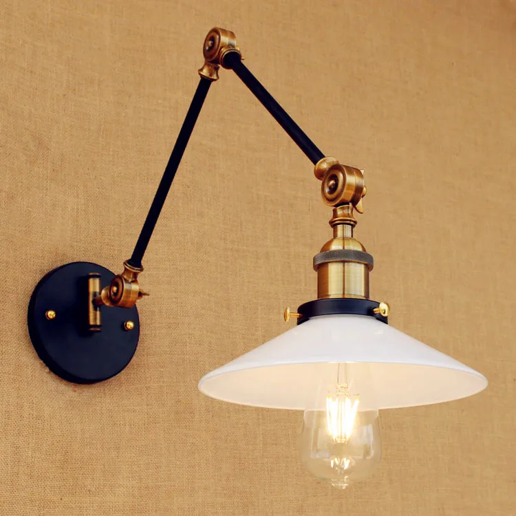 RH Лофт Регулируемый поворотный настенный светильник с длинным кронштейном