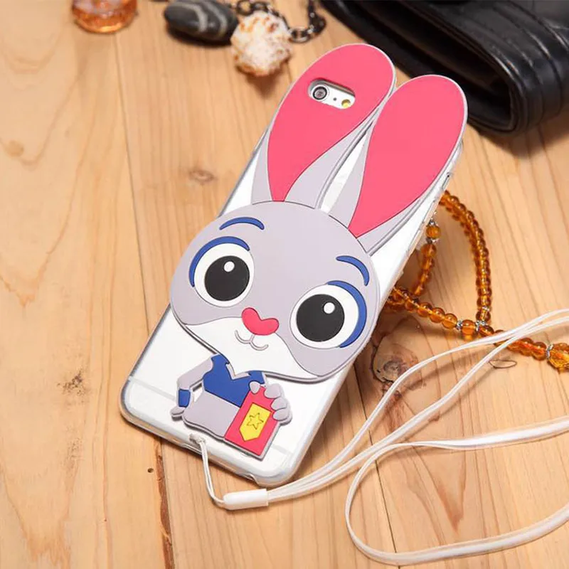 Cartoon Fashion Women Rabbit Ears TPU Mobile Phone Protective Coque For iphone 5s 6s plus 7 Case Soft Cover |