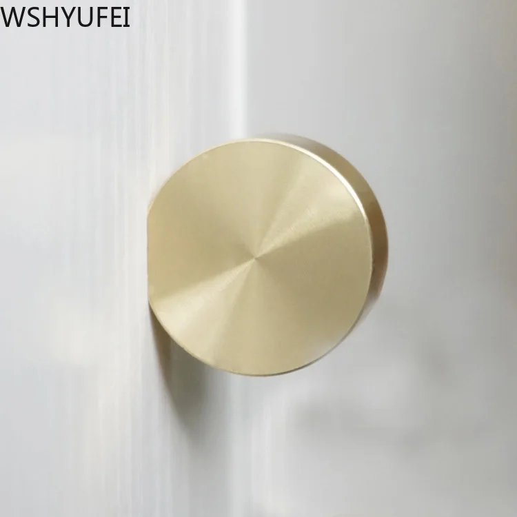 10 шт./лот новый минималистский дизайн круглая латунная ручка шкаф с ящиком