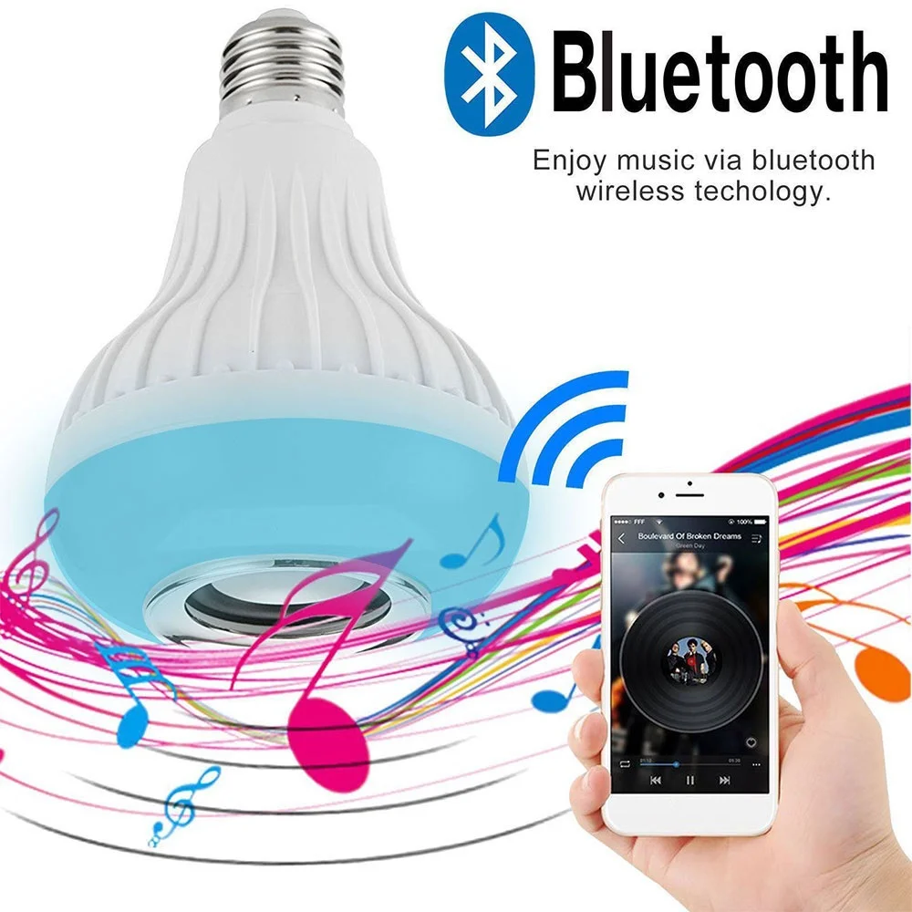 Беспроводная Bluetooth музыкальная лампа динамик с светодиодный цветной пультом