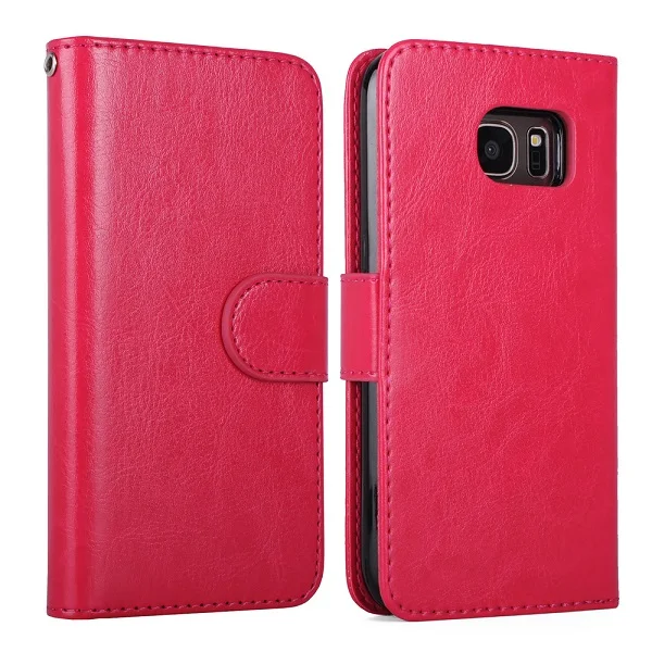 hotpink Чехол LAN для samsung Galaxy S7 Edge, чехол-книжка, кошелек, магнитный, из искусственной кожи чехол для samsung Galaxy S7, S6, S6 Edge, S8, S9, S9 Plus, чехол - Цвет: hotpink