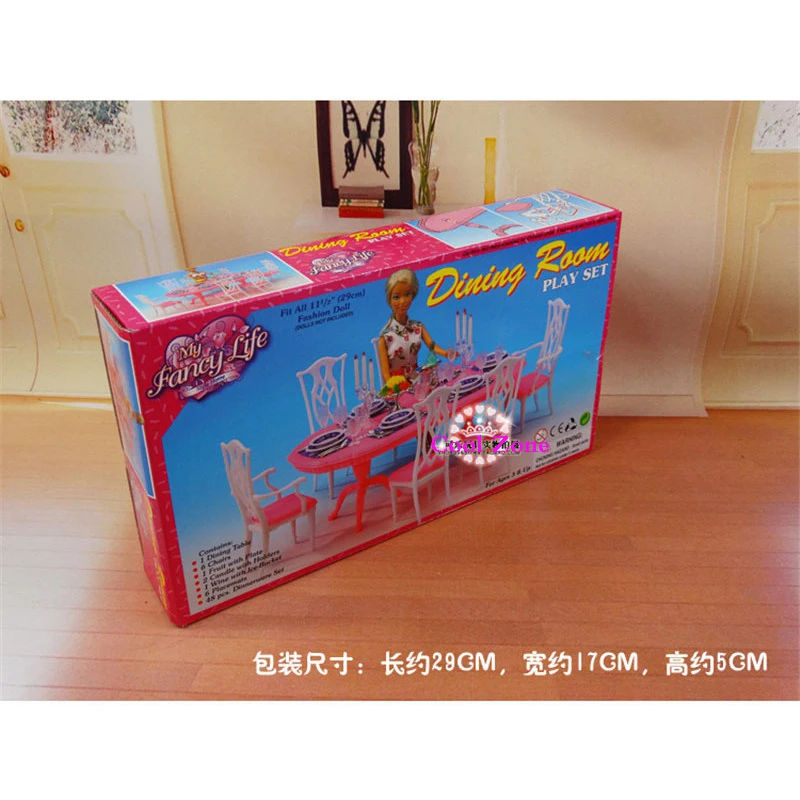 

Miniature Furniture My Fancy Life Dining Room-2 for Barbie Doll House Toys for Girl Free Shipping