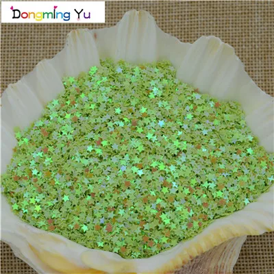 Green AB 20000pcs(50g) 3mm Star Shape Loose Sequins Glitter Paillette Sewing,Wedding Craft DIY Garment Accessorie Nail Beauty - Цвет: Green AB